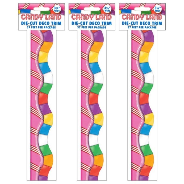 Eureka® Candy Land™ Dimensional Look Extra Wide Die Cut Deco Trim®, 37 Feet Per Pack, 3 Packs