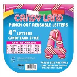 Eureka® Candy Land™ Peppermint Stripe Deco 4" Letters, 176 Characters