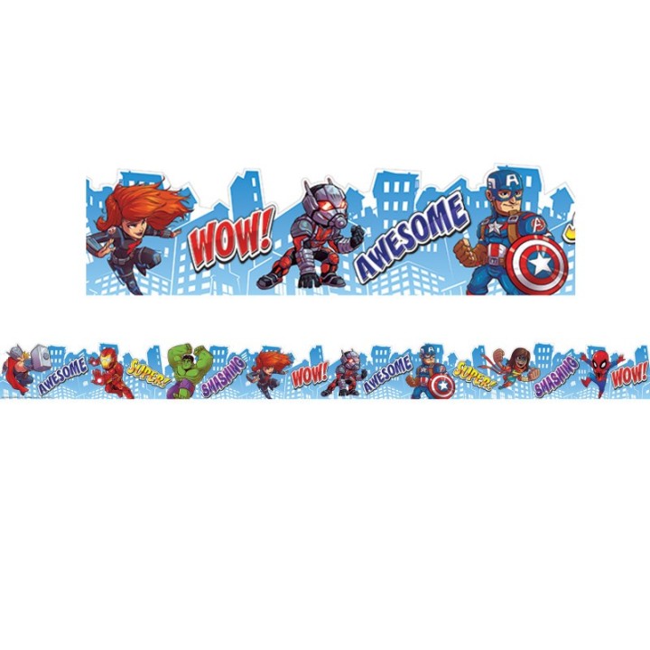 Eureka® Marvel™ Super Hero Adventure City Scape Deco Trim® Extra Wide Die Cut, 37 Feet